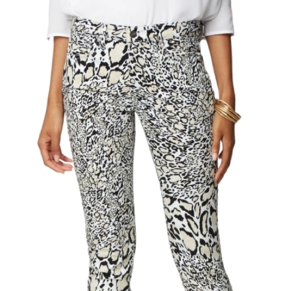 NWT NYDJ Sheri Slim Ankle Leopard Sateen Jeans - Picture 2 of 14